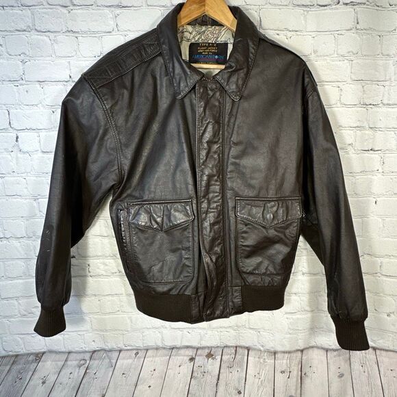 1991 American Born Army Air Force Type A-2 Leather Flight Jacket - Picture 1 of 16